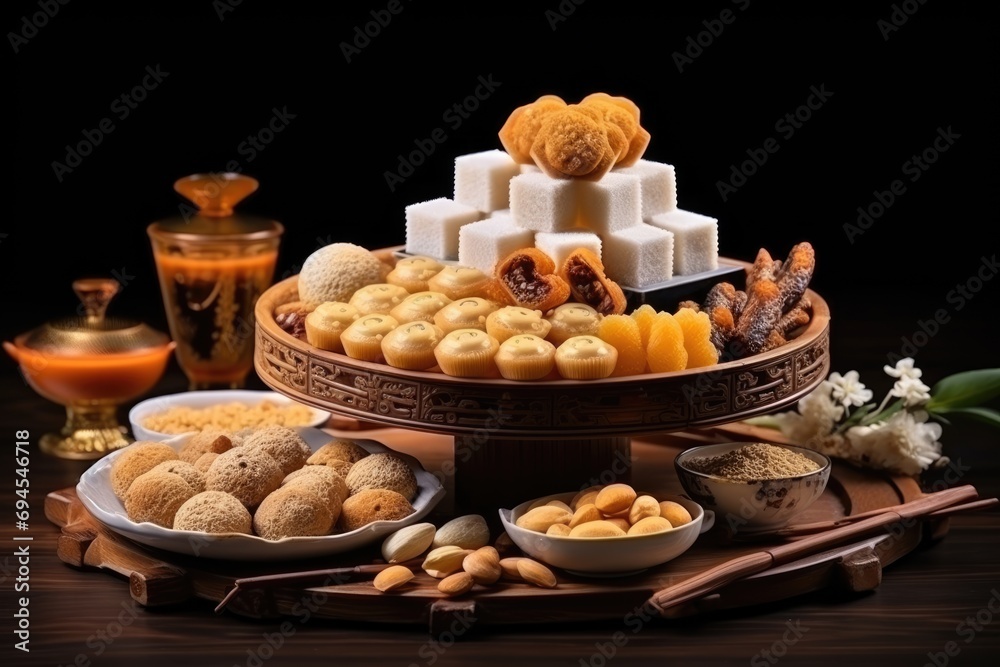 Desserts and sweets for lunar new year celebration Desserts and sweets for lunar new year celebration
