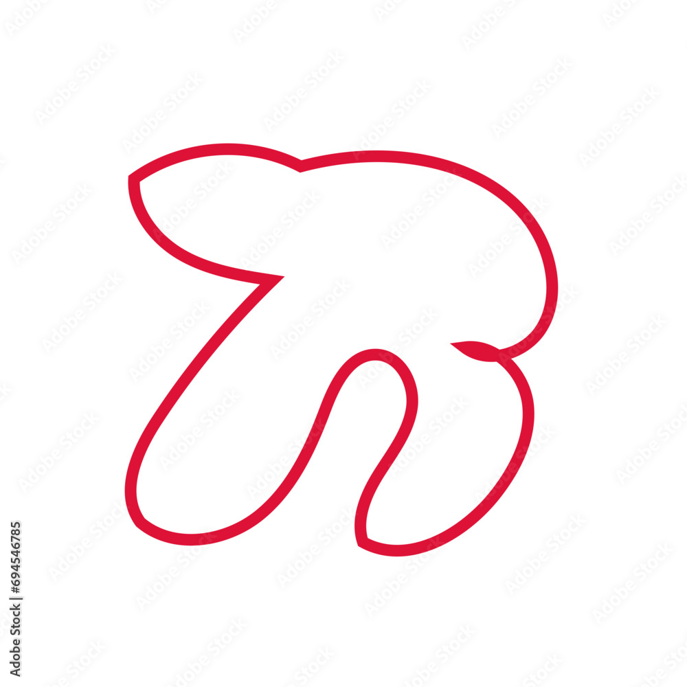 Fototapeta premium Red abstract shapes outlines vector