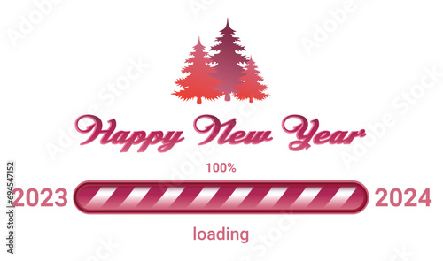 Happy new year banner with Progress bar vector illustration