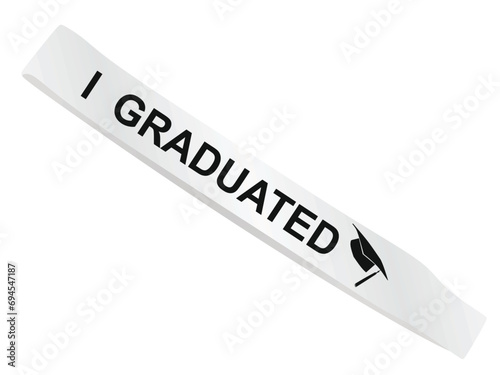 I graduated ribbon. vector illustration