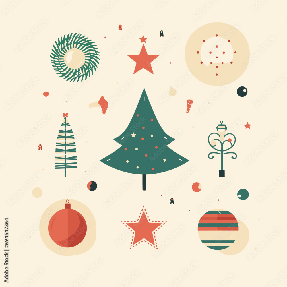 Minimalistic christmas vector graphics