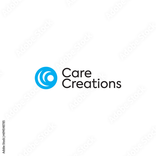Timeless emblem for brand identity: a round circle people communication core creation logo design. Abstract, minimalist monogram typography in vector format, editable for customization.