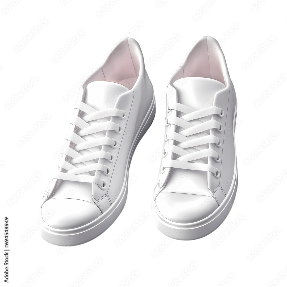 White sneakers isolated on transparent background White sneakers isolated on transparent background