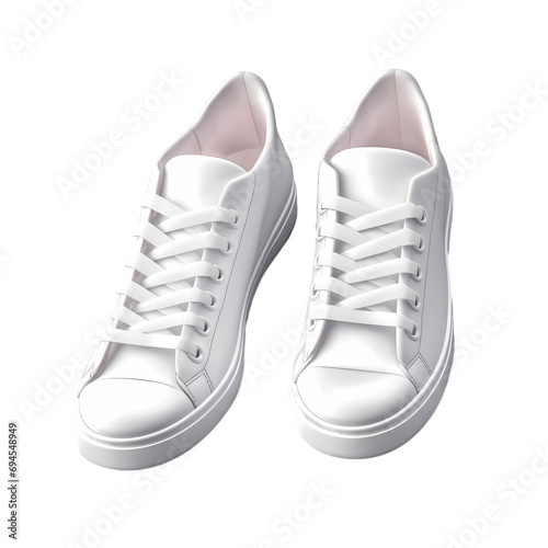 White sneakers isolated on transparent background