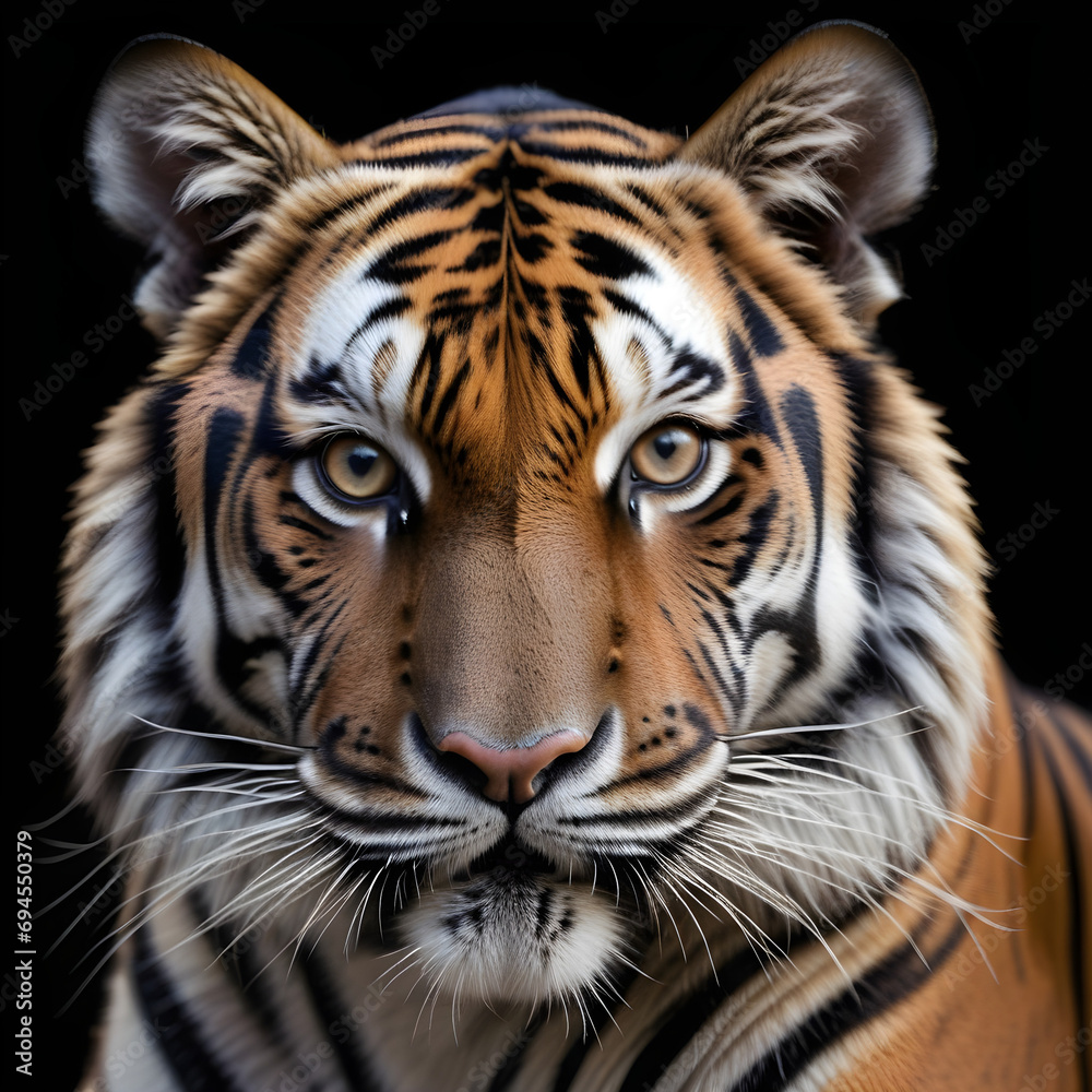 Fototapeta premium Portrait of a Tiger with a black background