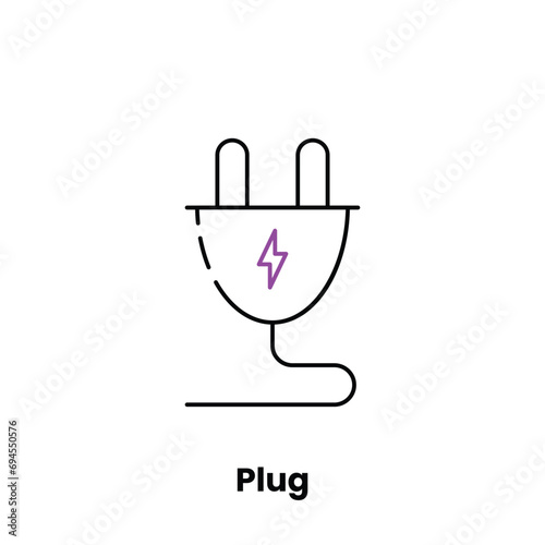 Billede på lærred Electric plug, icon design, power socket, electrical connection, energy source,