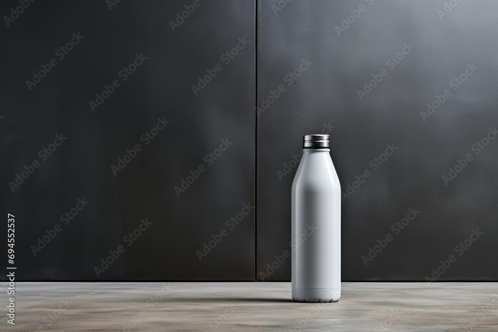 a white bottle against a dark background, product display presentation concept - obrazy, fototapety, plakaty 