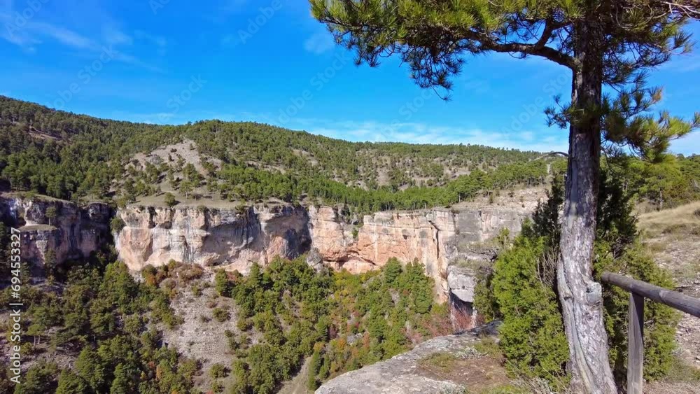 Panoramic view of the Serrania de Cuenca at Uña in Spain. Hiking trails La Raya and El Escalerón in Uña, Cuenca, Spain Panoramic view of the Serrania de Cuenca at Uña in Spain. Hiking trails La Raya and El Escalerón in Uña, Cuenca, Spain