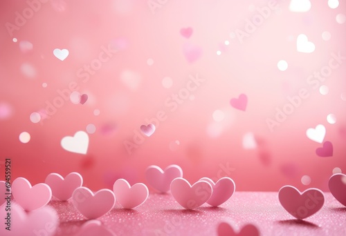 there are many pink hearts scattered on a pink background