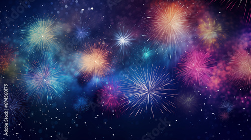 Abstract New Year's Eve background, vibrant fireworks