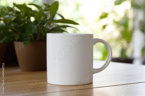 white mug in a corner of a room