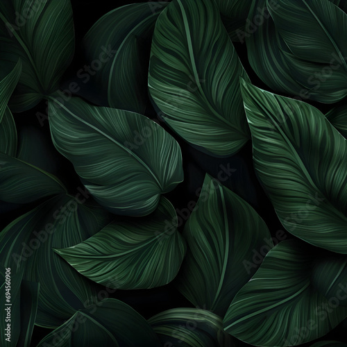 green leaves seamless pattern