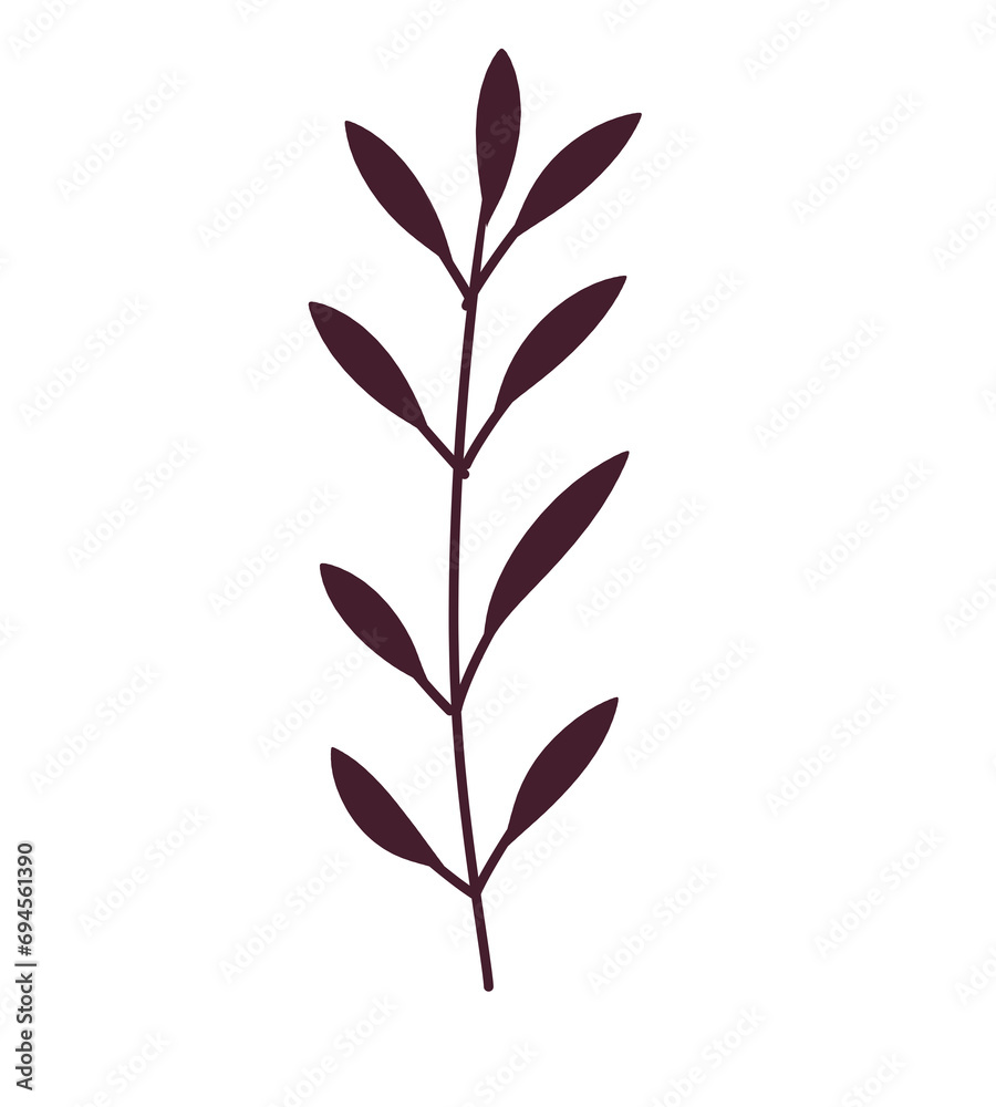 illustration of a tree doodle red leaf