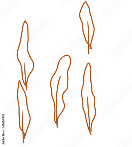 Doodle leaf aesthetic pattern