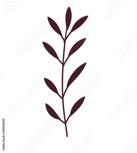 illustration of a tree doodle red leaf