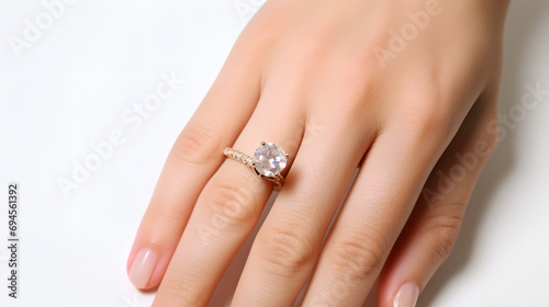 Diamond Ring on womanhand, diamond ring, gold ring with diamond