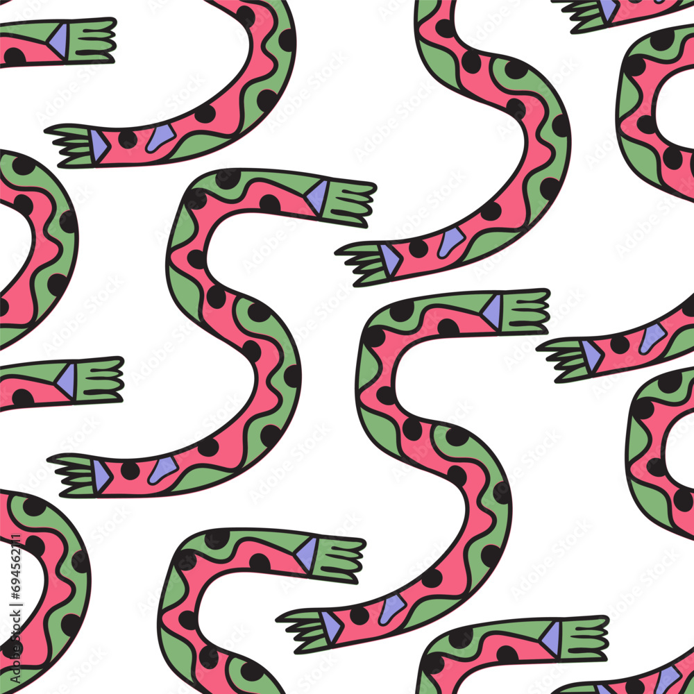 Naklejka premium seamless patterns with number stylized as a scarf in doodle style in vector. Template for background, textile, wallpaper, fabric, wrapping