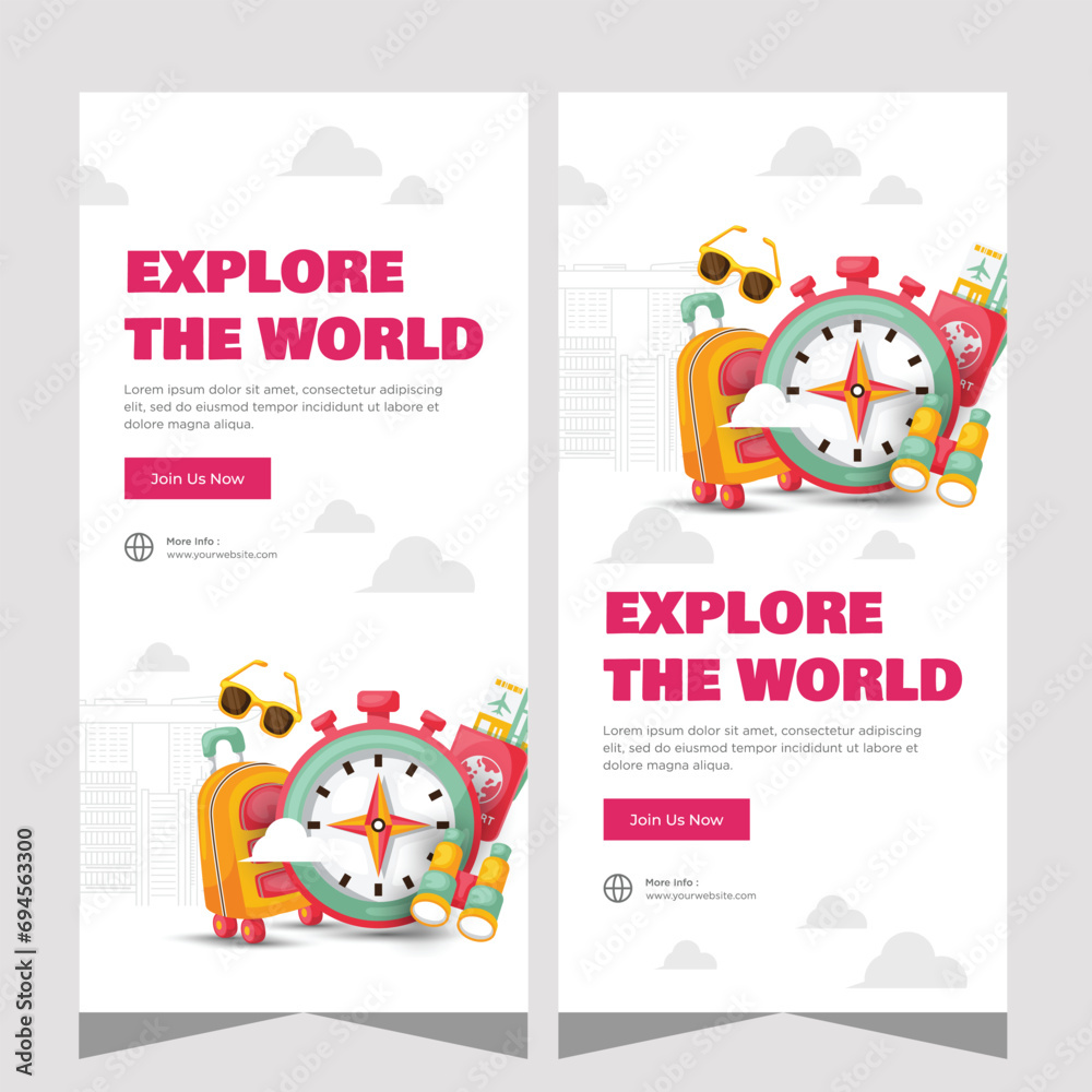 Flat design travel agency banner template Flat design travel agency banner template