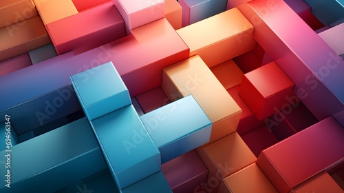 Fototapeta Naklejka Na Ścianę i Meble -  Colorful 3D Cubes Abstract Background