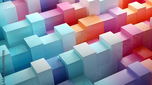 Colorful 3D Cubes Abstract Background