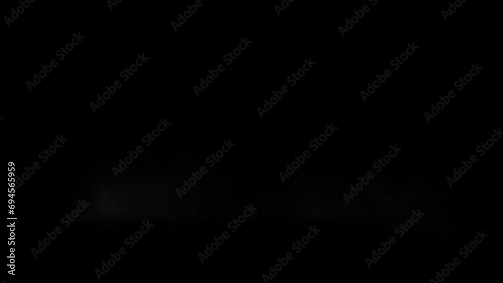 Big shockwave on the ground from explosion - isolated on black background with mask pass, VFX element, 4K Pro Res, 60fps