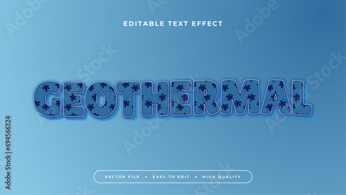Blue geothermal 3d editable text effect - font style