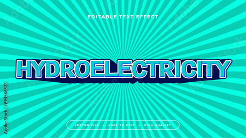 Blue and green hydroelectricity 3d editable text effect - font style