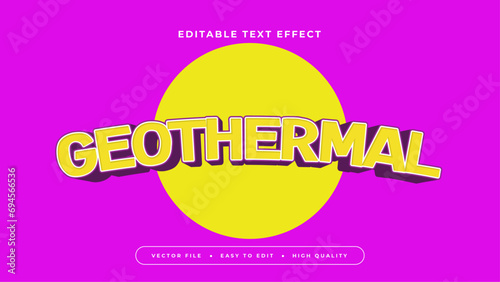 Yellow and purple violet geothermal 3d editable text effect - font style
