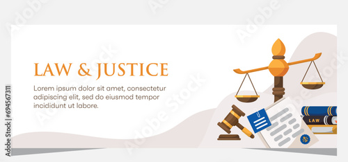 Law and justice template banner design. Premium banner template