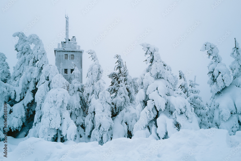 Fototapeta premium Winter auf dem Fichtelberg
