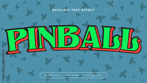 Blue green and red pinball 3d editable text effect - font style