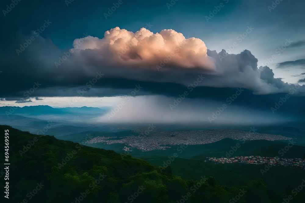 time clouds over the mountains