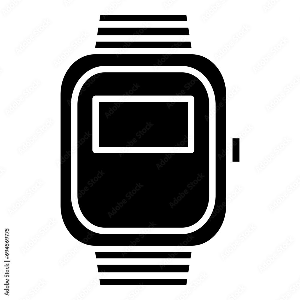 Watch, wristwatch, smartwatch glyph solid icon