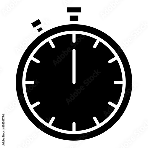 Stopwatch glyph solid icon