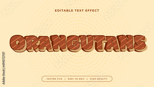 Brown and beige orangutans 3d editable text effect - font style