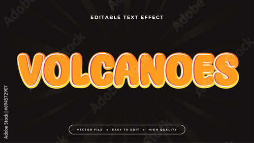 Orange and black volcanoes 3d editable text effect - font style