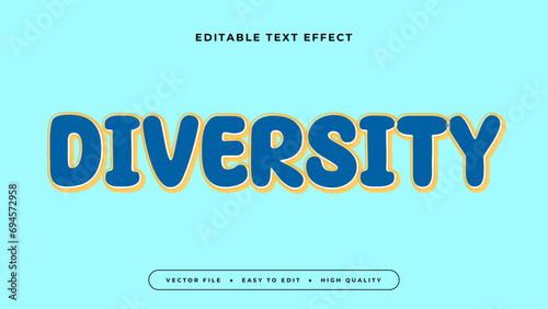 Yellow and blue diversity 3d editable text effect - font style