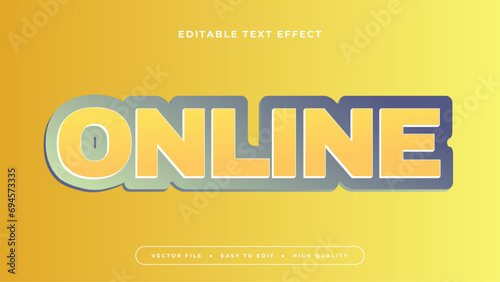 Yellow and gray grey online 3d editable text effect - font style