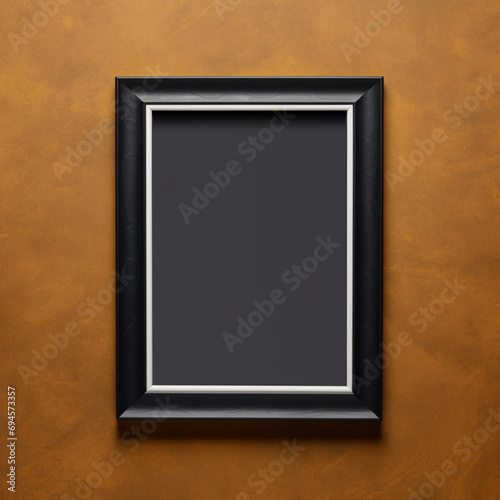 Fotografia de estilo mockup de marco en negro con fondo de tonos marrones