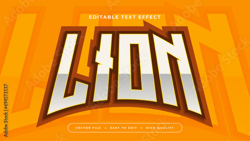 Orange brown and silver lion 3d editable text effect - font style