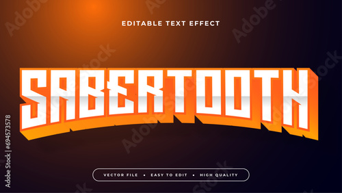 Orange red and silver sabertooth 3d editable text effect - font style photo