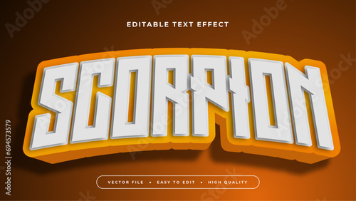 Orange brown and white scorpion 3d editable text effect - font style photo