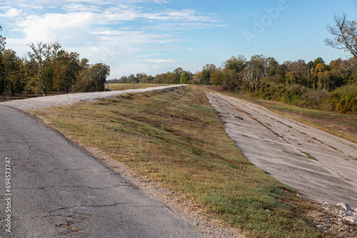 Path Along the Top of Earthen Levee on the Mississippi River, Near St. Francisville, Louisiana