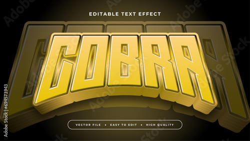 Black and yellow cobra 3d editable text effect - font style