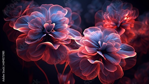 Digital Eden: Futuristic Neon Light Flower Wallpaper