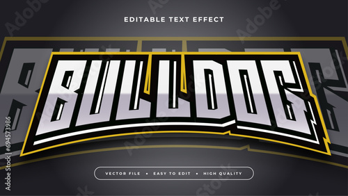 Black yellow and silver bulldog 3d editable text effect - font style