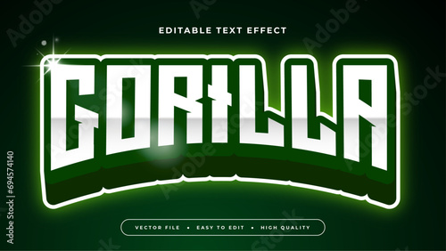 Green and white gorilla 3d editable text effect - font style