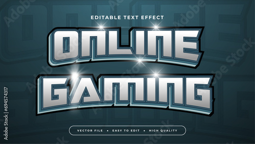 Green and silver online gaming 3d editable text effect - font style
