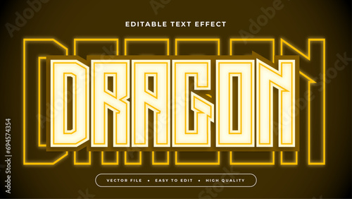 Yellow and brown dragon 3d editable text effect - font style