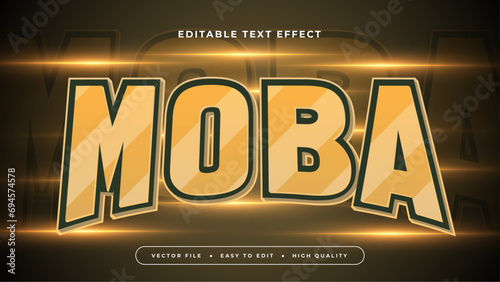 Yellow and brown MOBA 3d editable text effect - font style